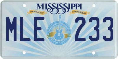 MS license plate MLE233