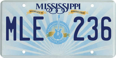 MS license plate MLE236