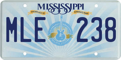 MS license plate MLE238