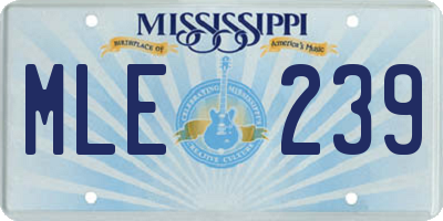 MS license plate MLE239