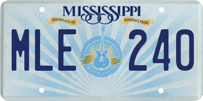 MS license plate MLE240