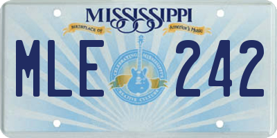 MS license plate MLE242
