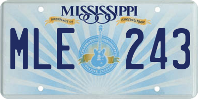 MS license plate MLE243
