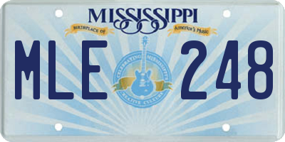 MS license plate MLE248