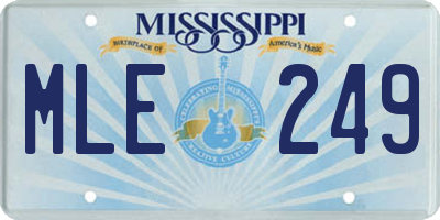 MS license plate MLE249