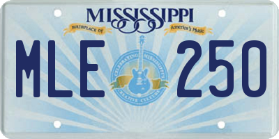 MS license plate MLE250