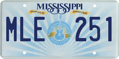 MS license plate MLE251