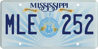 MS license plate MLE252