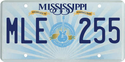 MS license plate MLE255