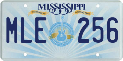 MS license plate MLE256