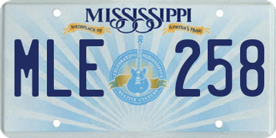 MS license plate MLE258