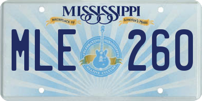 MS license plate MLE260