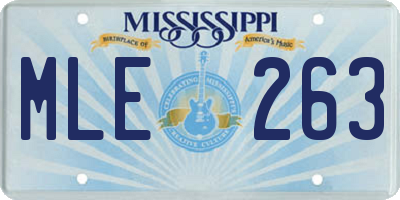 MS license plate MLE263
