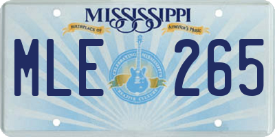 MS license plate MLE265