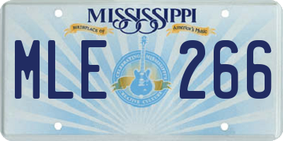 MS license plate MLE266