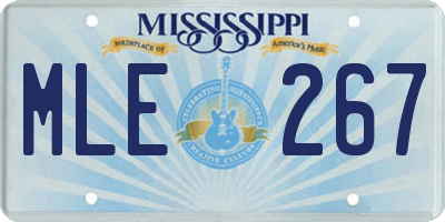 MS license plate MLE267
