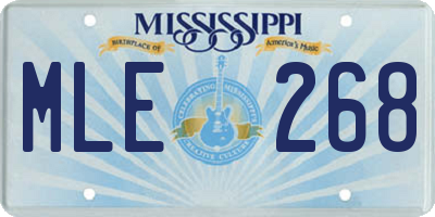 MS license plate MLE268