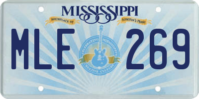MS license plate MLE269