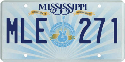 MS license plate MLE271