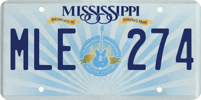 MS license plate MLE274
