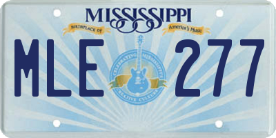 MS license plate MLE277