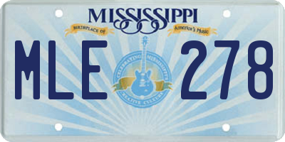 MS license plate MLE278