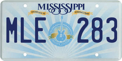 MS license plate MLE283