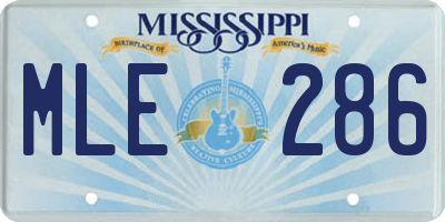MS license plate MLE286