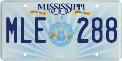 MS license plate MLE288