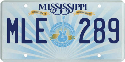MS license plate MLE289