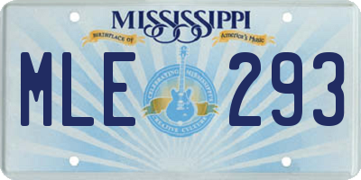 MS license plate MLE293