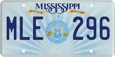 MS license plate MLE296