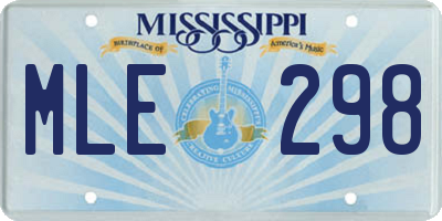 MS license plate MLE298