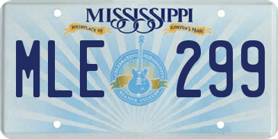 MS license plate MLE299