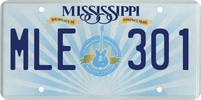 MS license plate MLE301