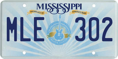 MS license plate MLE302