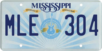 MS license plate MLE304