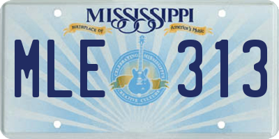 MS license plate MLE313