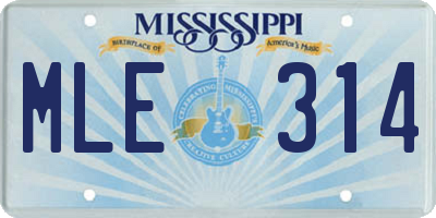 MS license plate MLE314