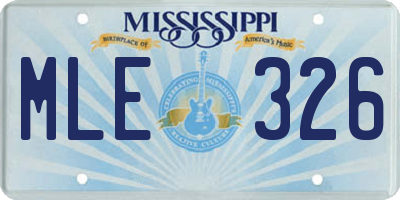 MS license plate MLE326