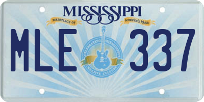 MS license plate MLE337