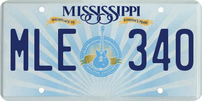 MS license plate MLE340
