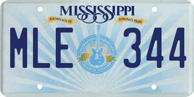 MS license plate MLE344