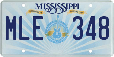 MS license plate MLE348