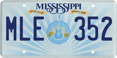 MS license plate MLE352