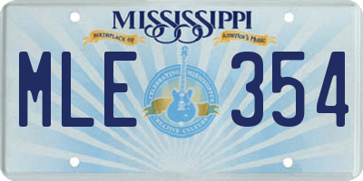 MS license plate MLE354