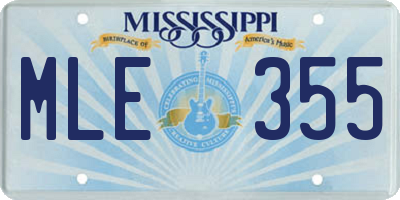 MS license plate MLE355