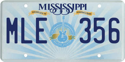 MS license plate MLE356