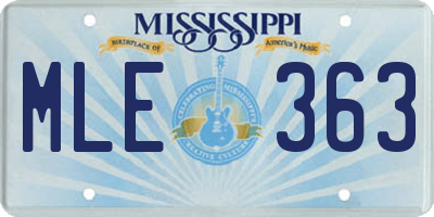 MS license plate MLE363