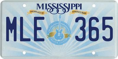 MS license plate MLE365